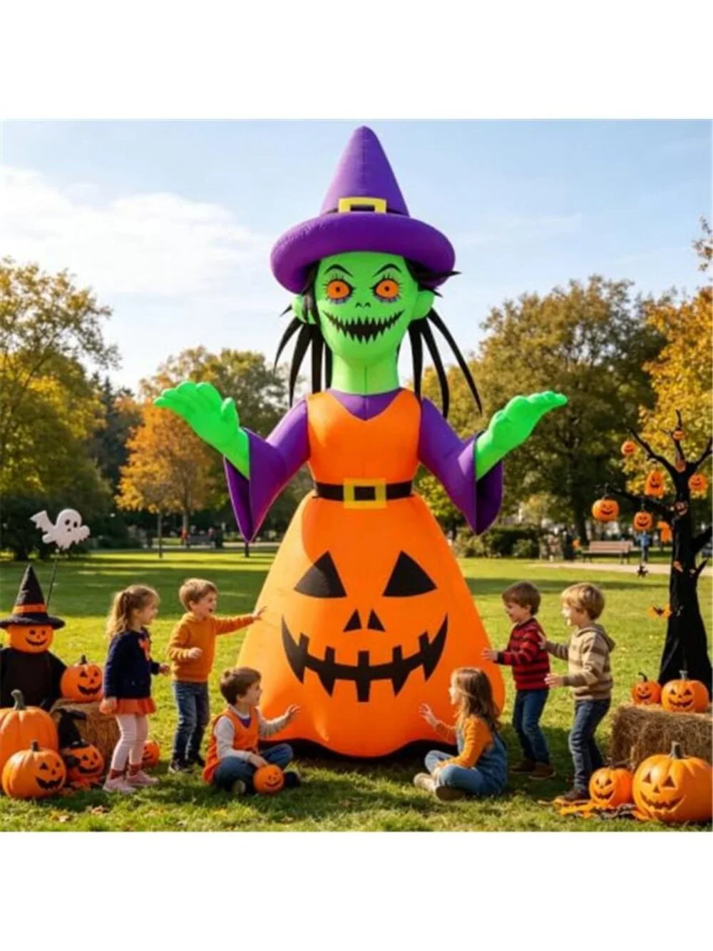 Giant 12ft Halloween Inflatable Yard Decor Witch Outdoor Decorations, with